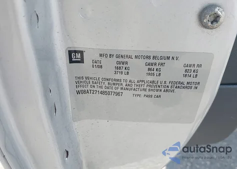 2008 Saturn Astra Xr from USA, damaged, VIN W08AT271485077967